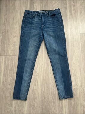 Seven7 Mid Rise Skinny Jeans Women’s Size 14 Dark Wash Stretch Denim Slim Fit